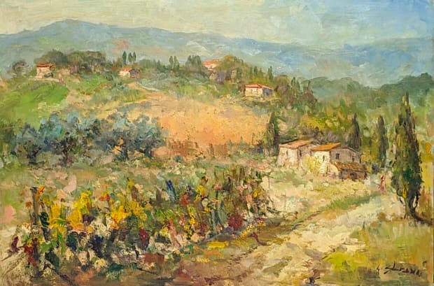 Oil on board, 63×33cm, Gagliardi Gallery catalogue no. 240