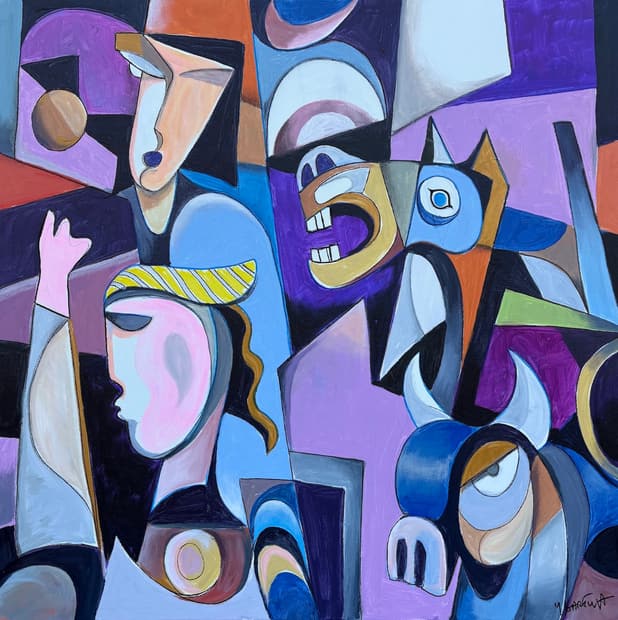 Acrylic on canvas, 97×97cm, Gagliardi Gallery catalogue no. 626