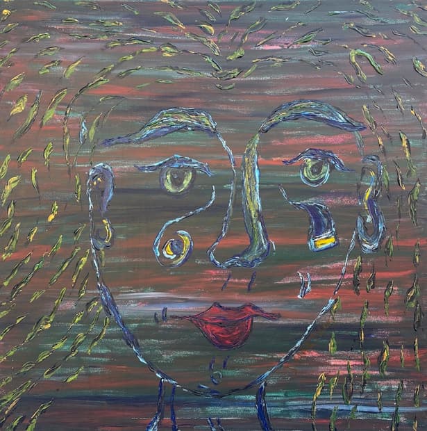 Acrylic on canvas, 101×101cm, Gagliardi Gallery catalogue no. 814