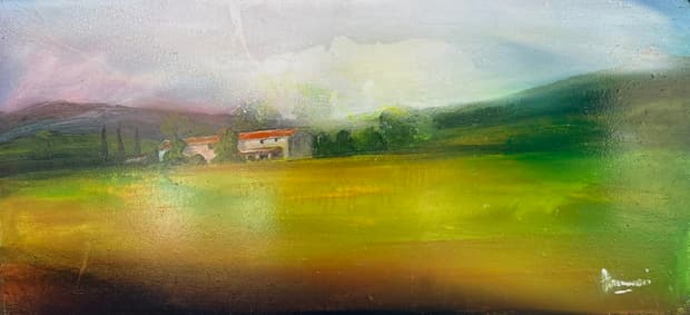 Oil on board, 93×44cm, Gagliardi Gallery catalogue no. 890